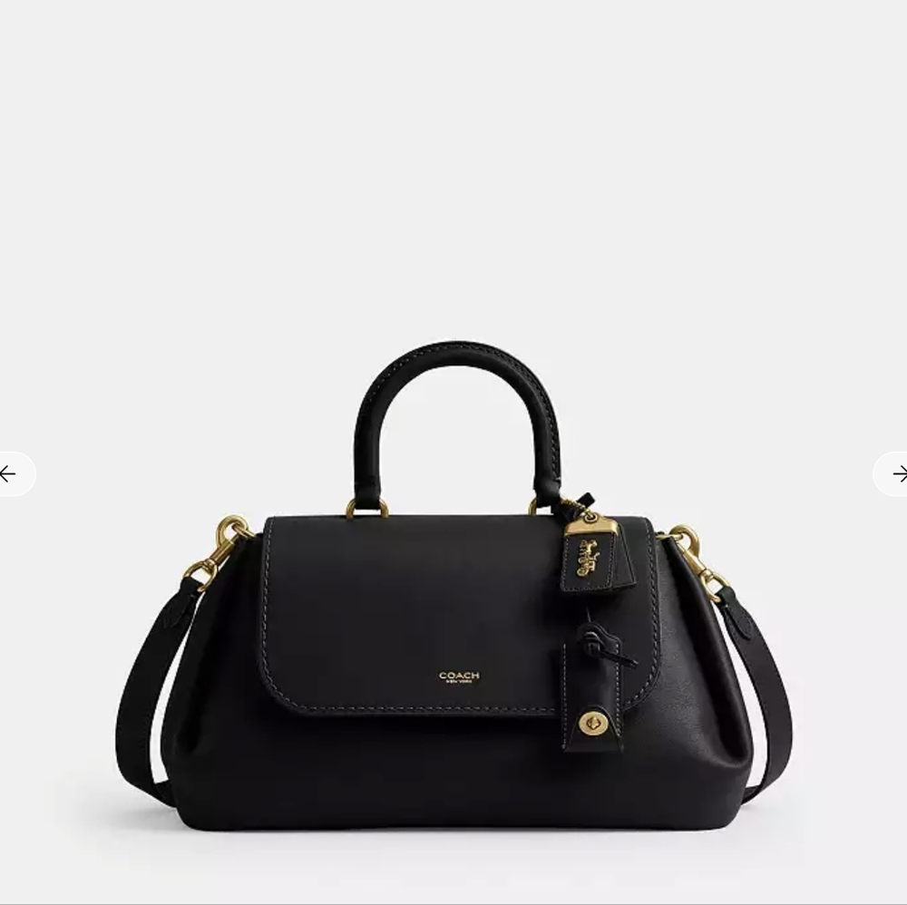 SOLD on another Platform New With Tags Coach Black Leather Top-Handle